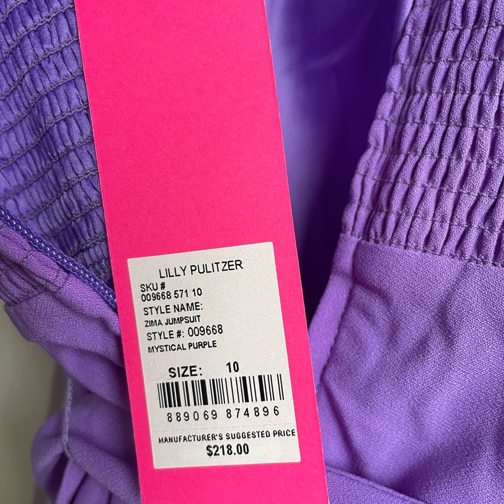 💜NWT!💜Lilly Pulitzer💜 Zima Jumpsuit with Ruffled Straps and Wide-Leg Design💜 - Picture 4 of 5